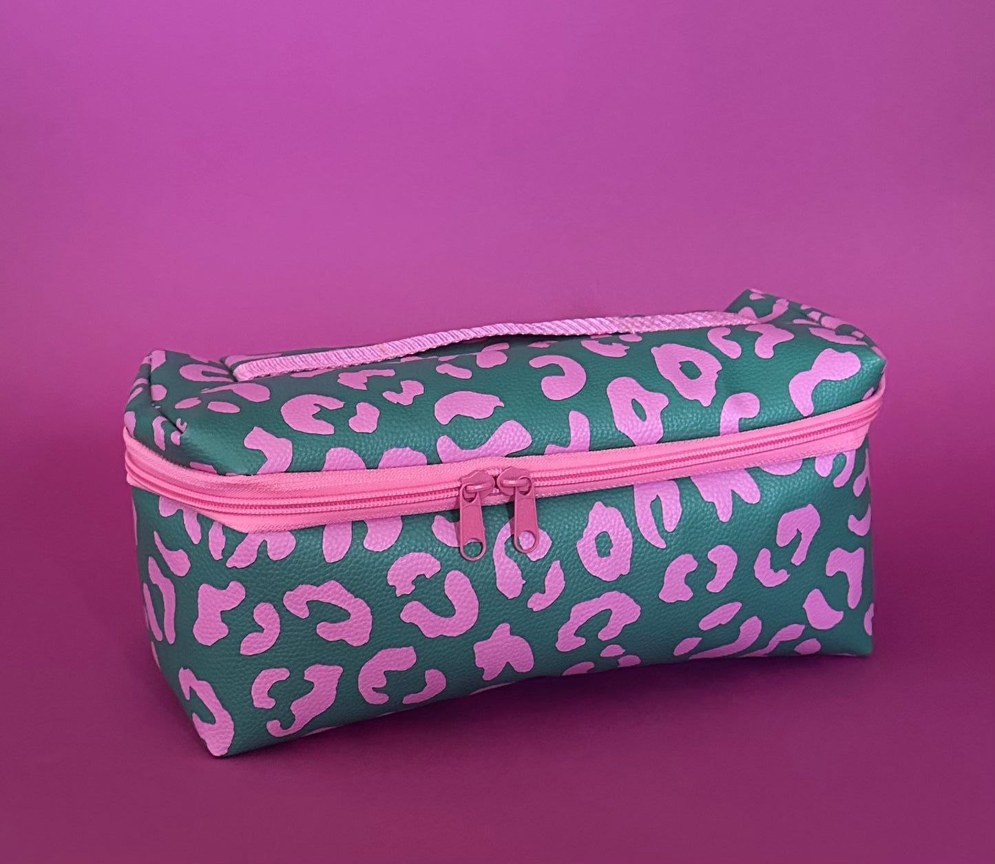 Sofortkauf | kleiner Kleinkramkumpel Kunstleder Leo grün / pink