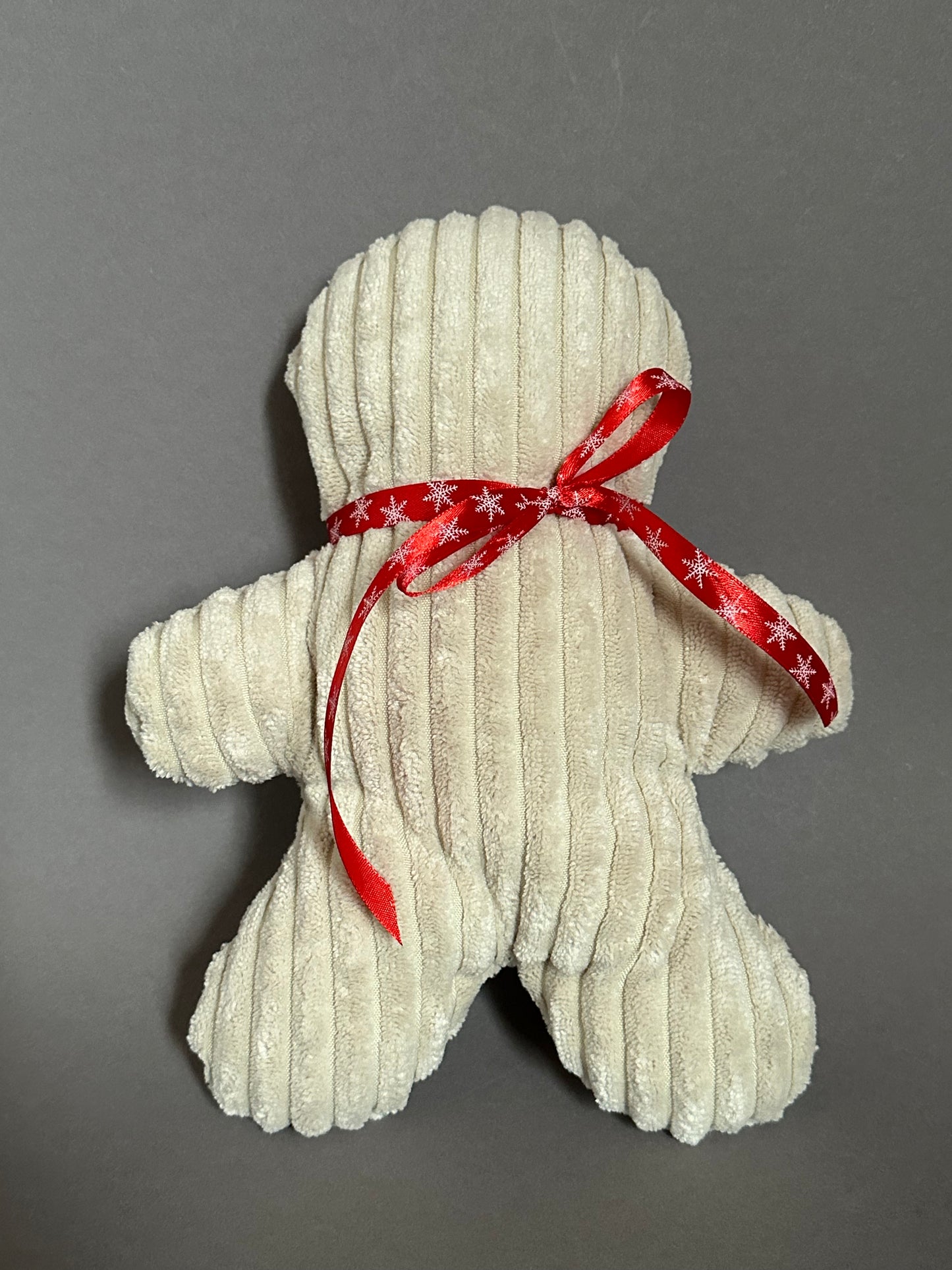 Sofortkauf | Lebkuchenmann Samtcord beige (rote Schleife)