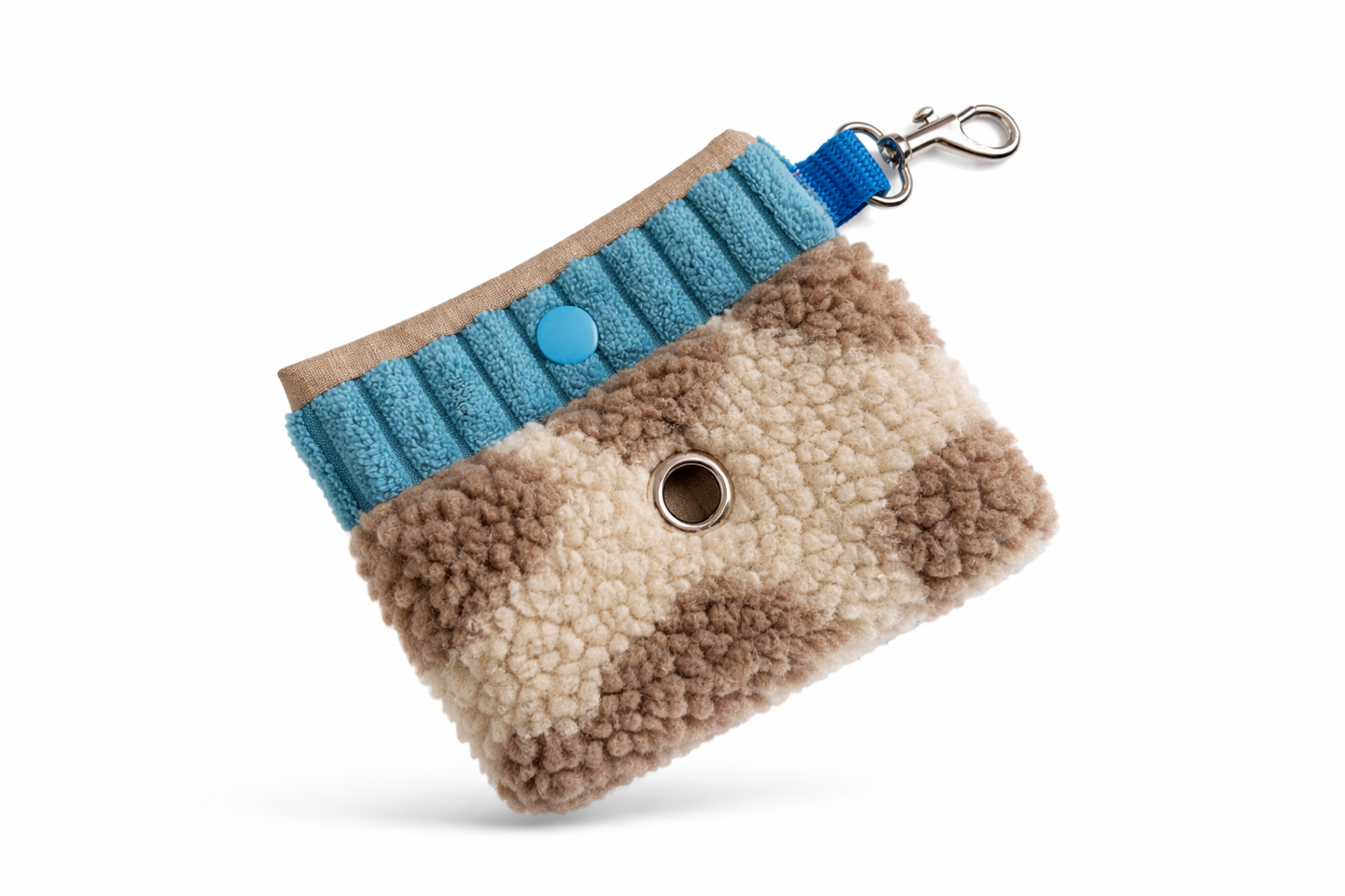 Sofortkauf | Kotbeutelspender Teddy Leo beige mit petrolblau