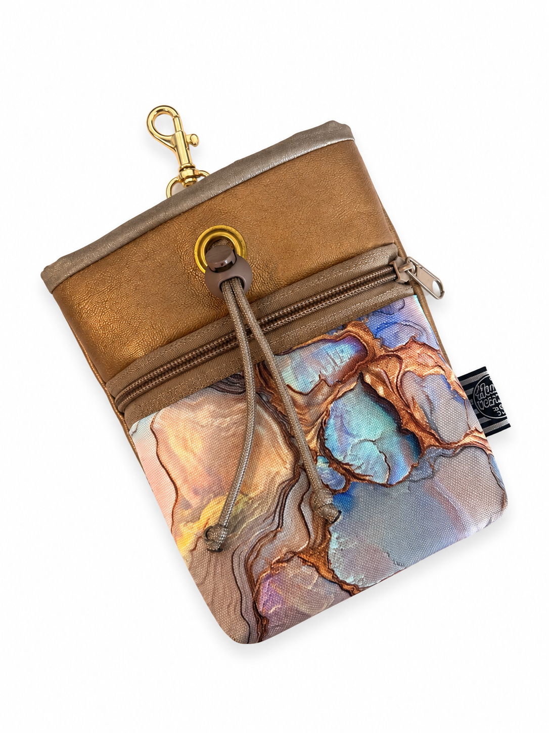 Sofortkauf | Futterbeutel Abstrakt Liquid Art mint (Oxford - Gewebe) (goldener Karabiner)