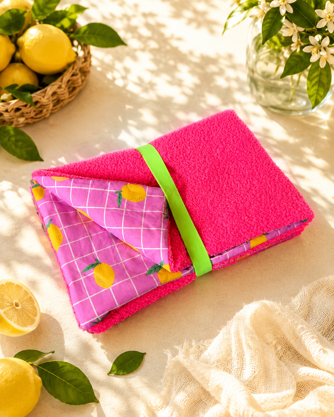 Sofortkauf | Lieblingsplatz to go Teddy Pink Zitronen rosa