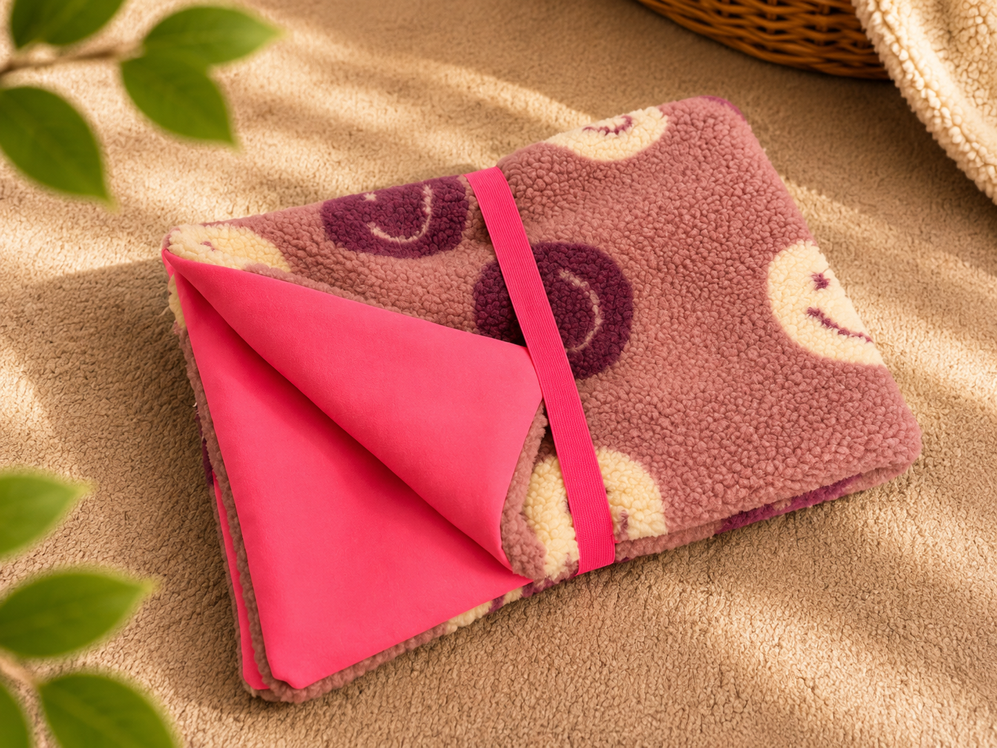 Sofortkauf | Lieblingsplatz to go Teddy Smiley altrosa mit Neonpink