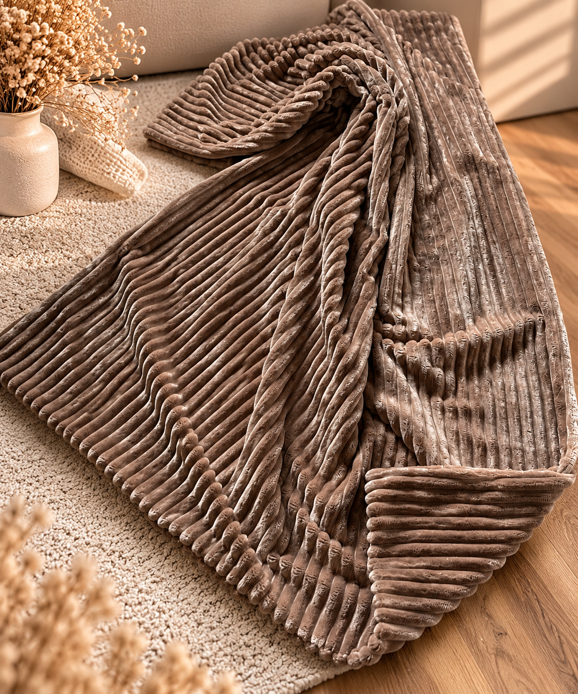 Sofortkauf | XXL Kuscheldecke Wellnessfleece braun