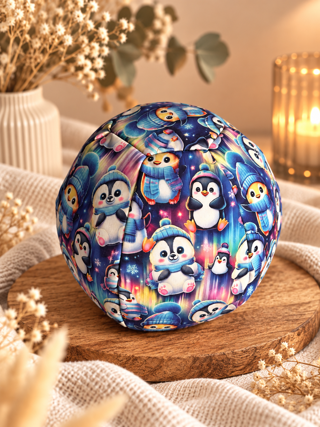 großer Ball aus Softshell Winterpinguin