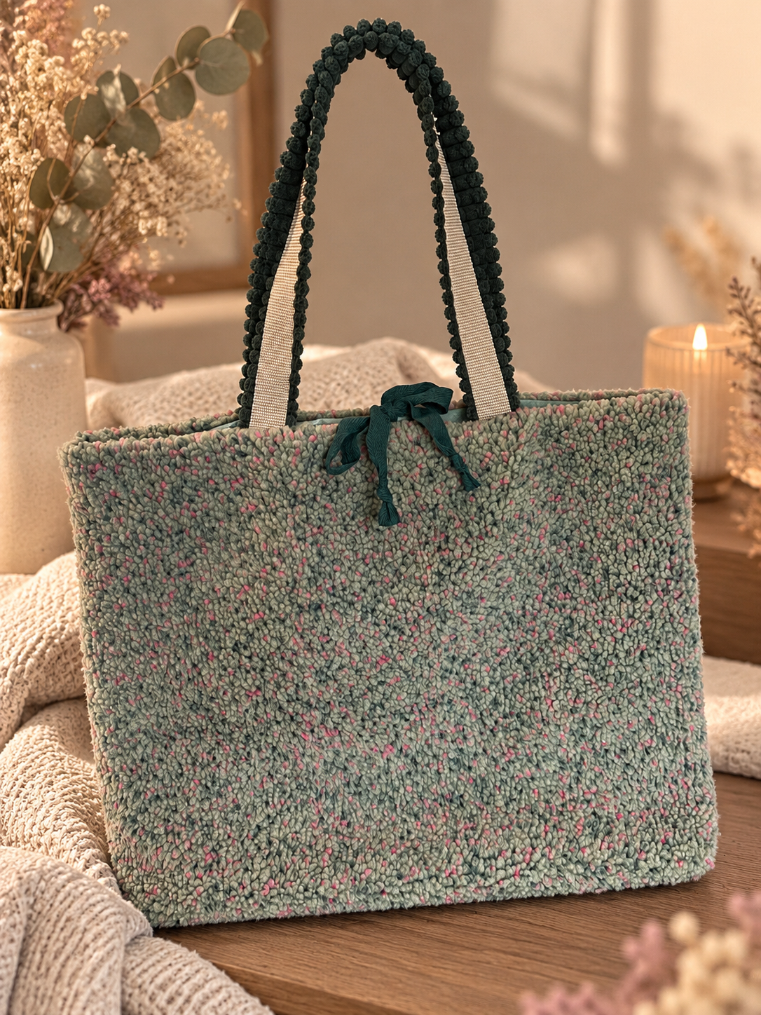 Sofortkauf || Shopper Teddy Grün Meliert