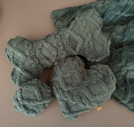 Fertig für dich: Kuschelkollektion Zopfmuster grün - sofort verfügbar!