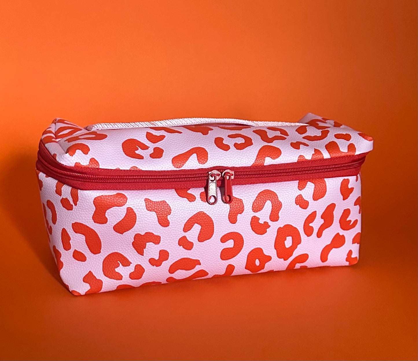 Sofortkauf | kleiner Kleinkramkumpel Kunstleder Leo rosa / rot