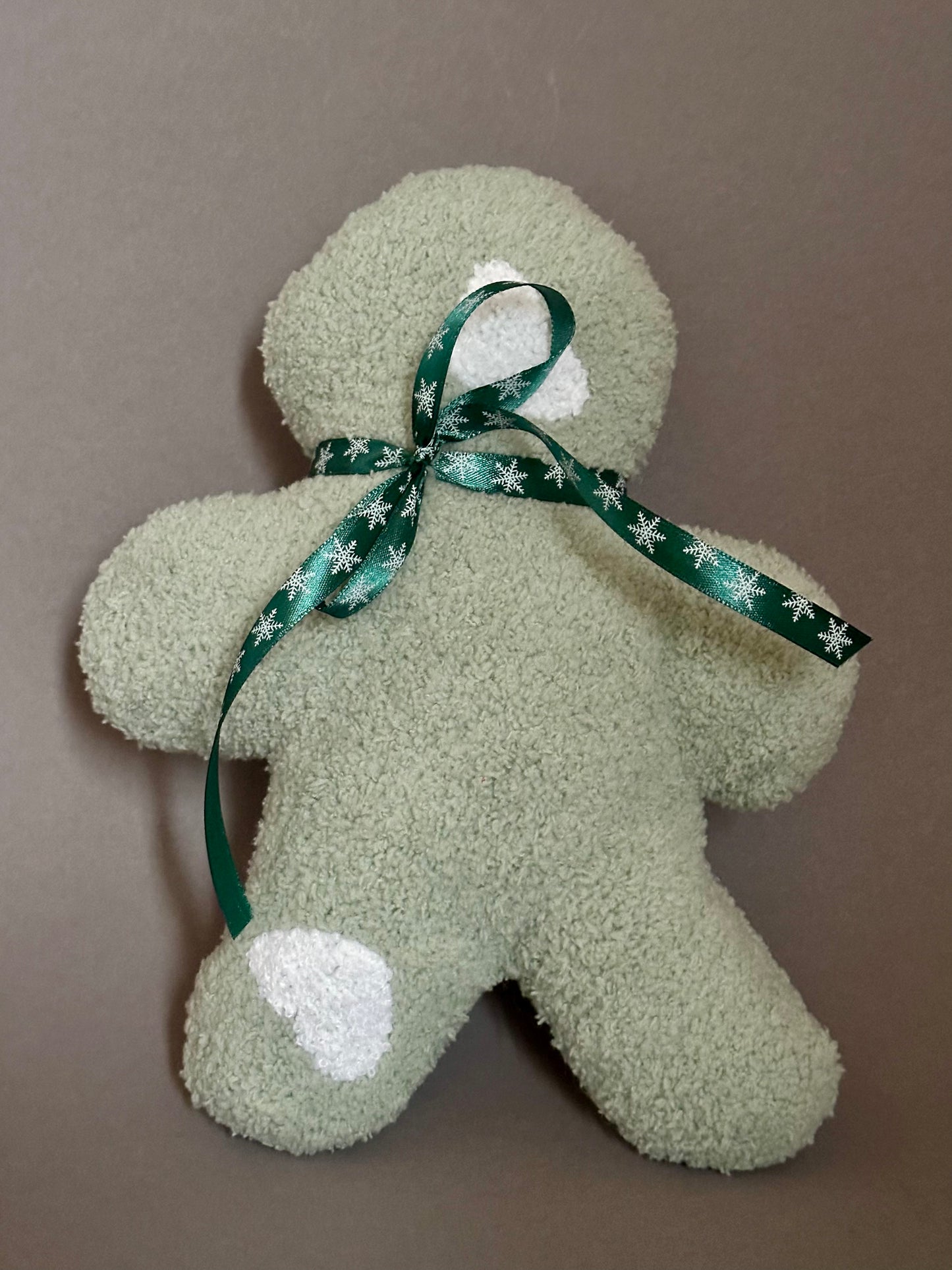 Sofortkauf | Lebkuchenmann Teddy mint mit Herzen (grüne Schleife)