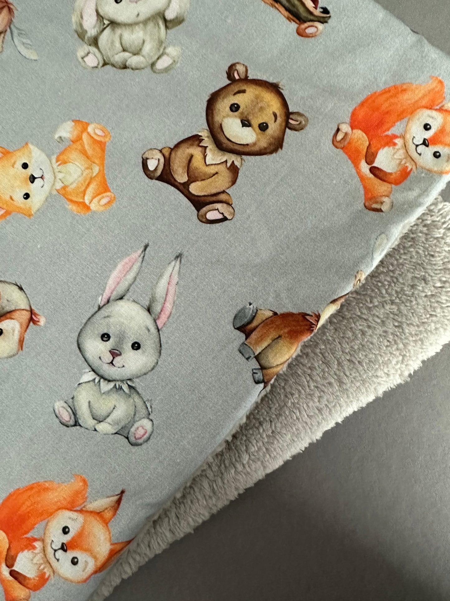 Outlet: Baumwolldecke Waldtiere 50 x 70 cm