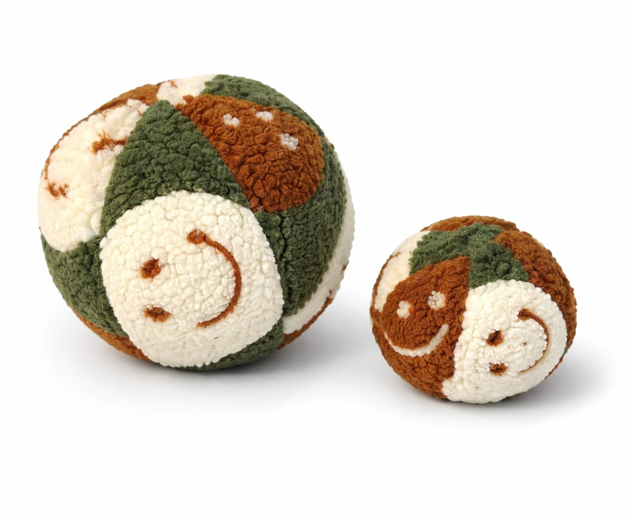 Kuschelkollektion Teddystoff Smiley Oliv