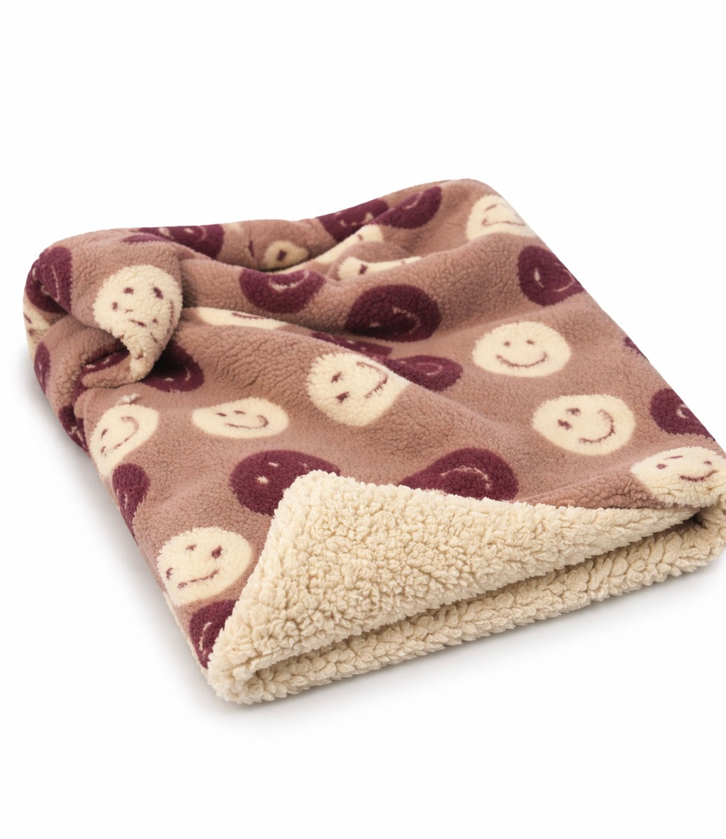 Kuschelkollektion Teddystoff Smiley altrosa