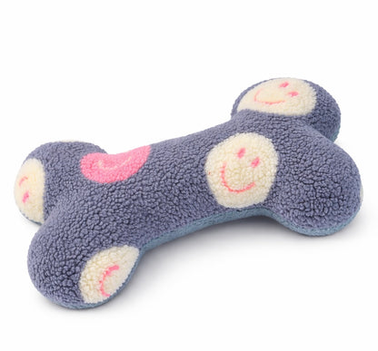 Kuschelkollektion Teddystoff Smiley hellblau