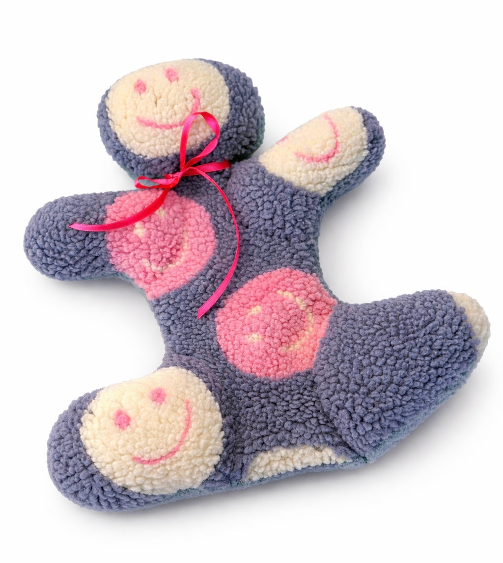 Kuschelkollektion Teddystoff Smiley hellblau