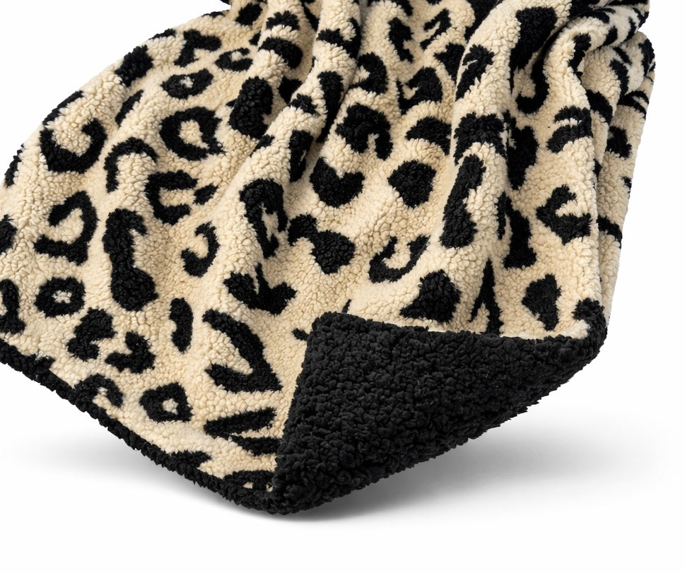 Kuschelkollektion Teddystoff Leo Beige / Schwarz
