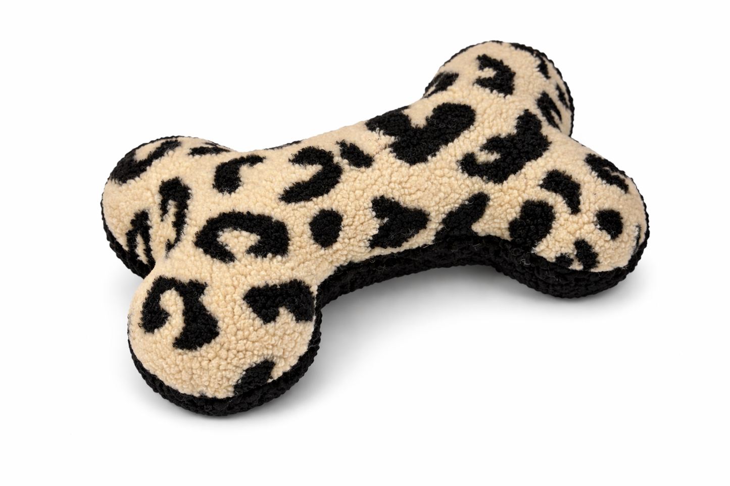 Kuschelkollektion Teddystoff Leo Beige / Schwarz