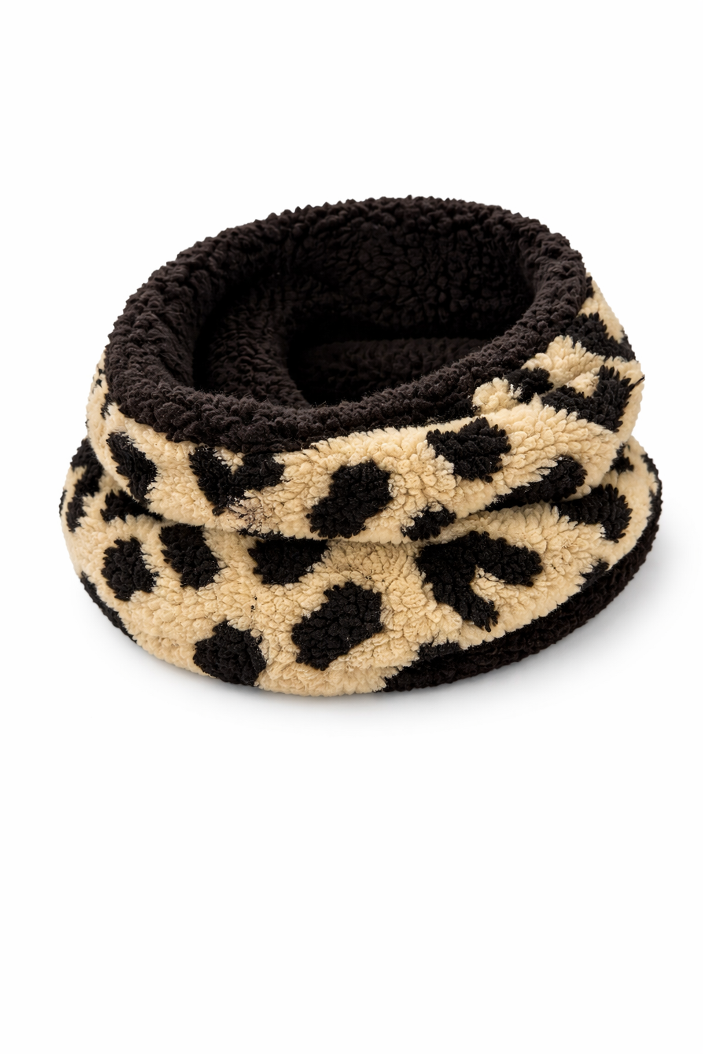 Sofortkauf | Halssocke Teddystoff Leo Beige / Schwarz