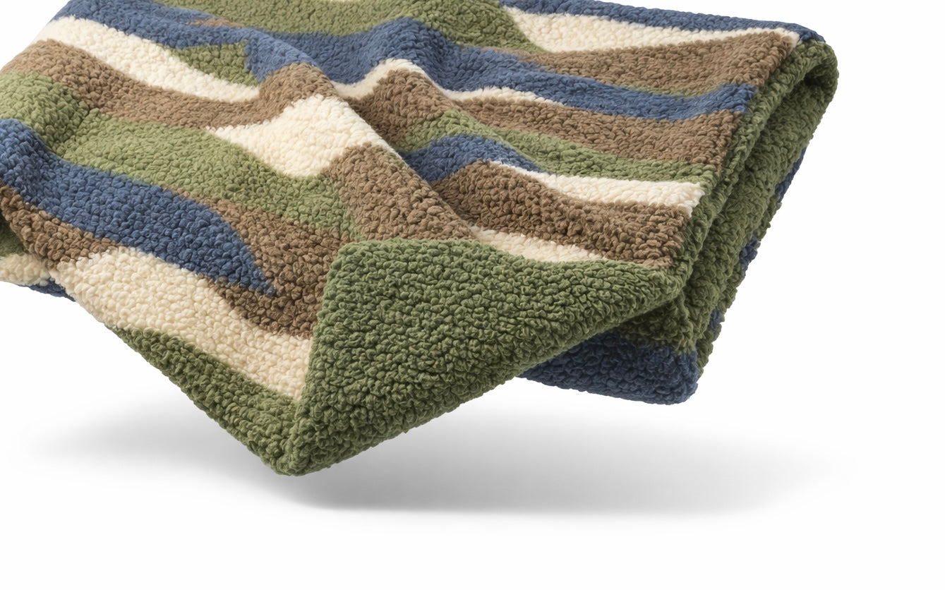 Kuschelkollektion Teddystoff Abstrakt oliv / braun
