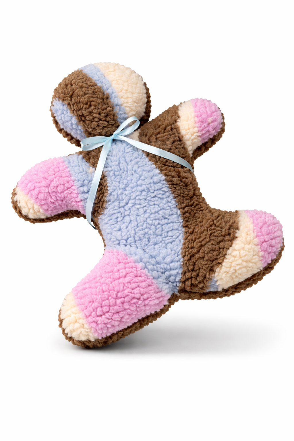 Kuschelkollektion Teddystoff Abstrakt hellblau / braun