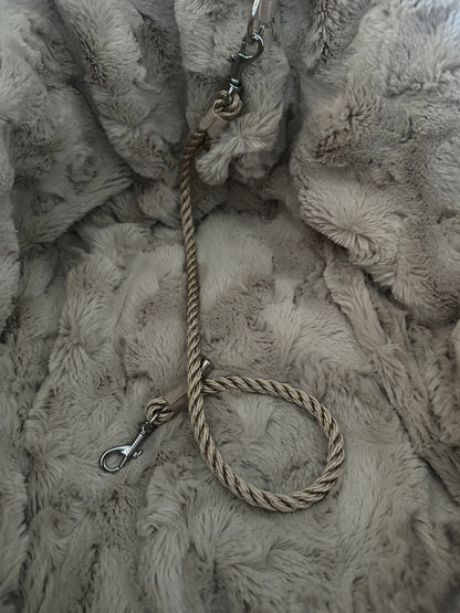 Sofortkauf | Hundetasche Cord braun mit Fellimitat beige