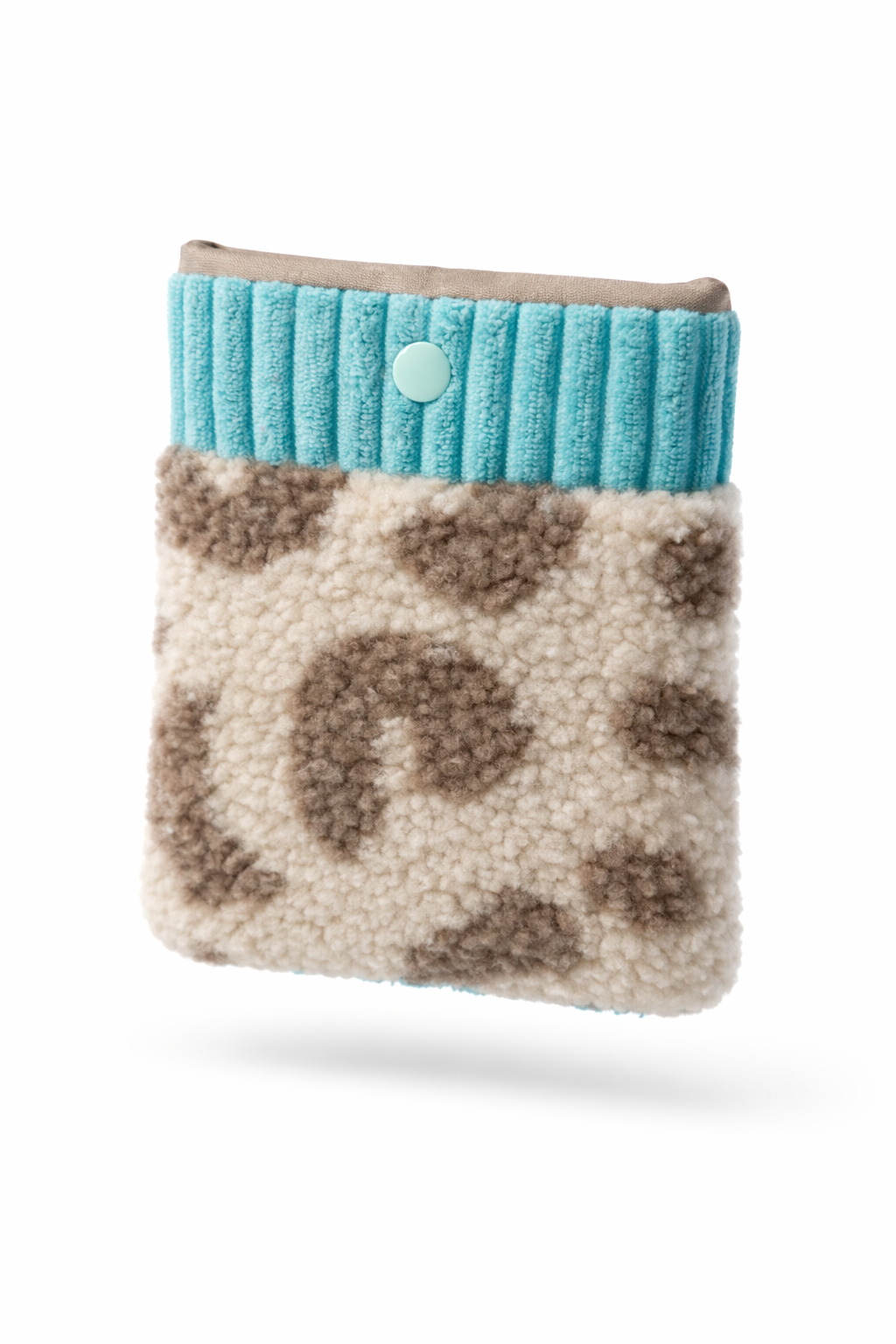 Sofortkauf | Jackentaschenbeutel Teddyplüsch Leo Beige mit mint