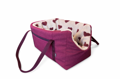 Sofortkauf | Hundetasche Softshell beere mit Teddy Herzchen beere