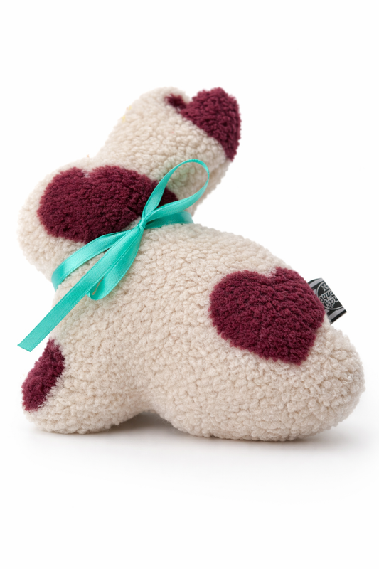 Lieblingshase Lotti Teddy Herzchen beere (türkise Schleife)