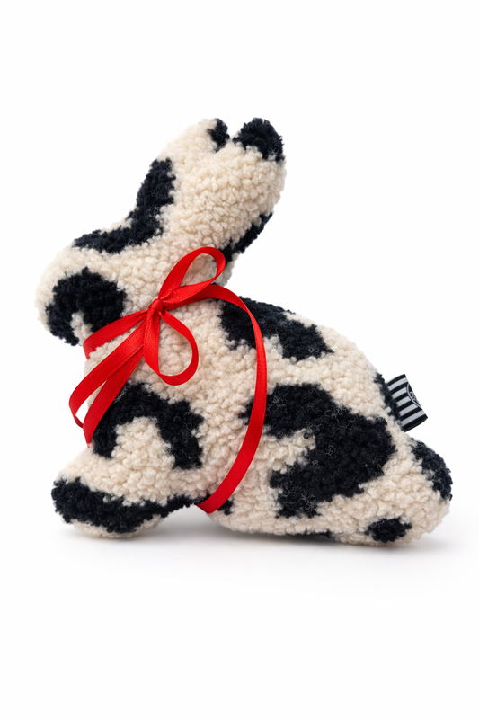 Lieblingshase Lotti Teddy Leo beige schwarz (rote Schleife)