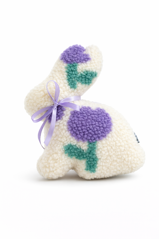 Lieblingshase Lotti Teddy Tulpen lila (lila Schleife)