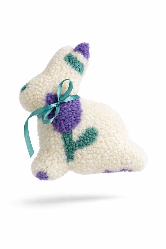 Lieblingshase Lotti Teddy Tulpen lila (türkise Schleife)