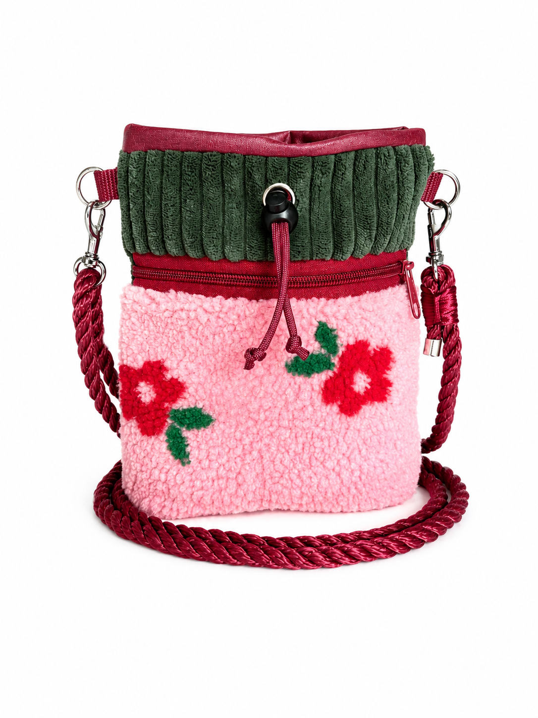 Sofortkauf | Futterbeutel zum Umhängen Teddy Blümchen rosa