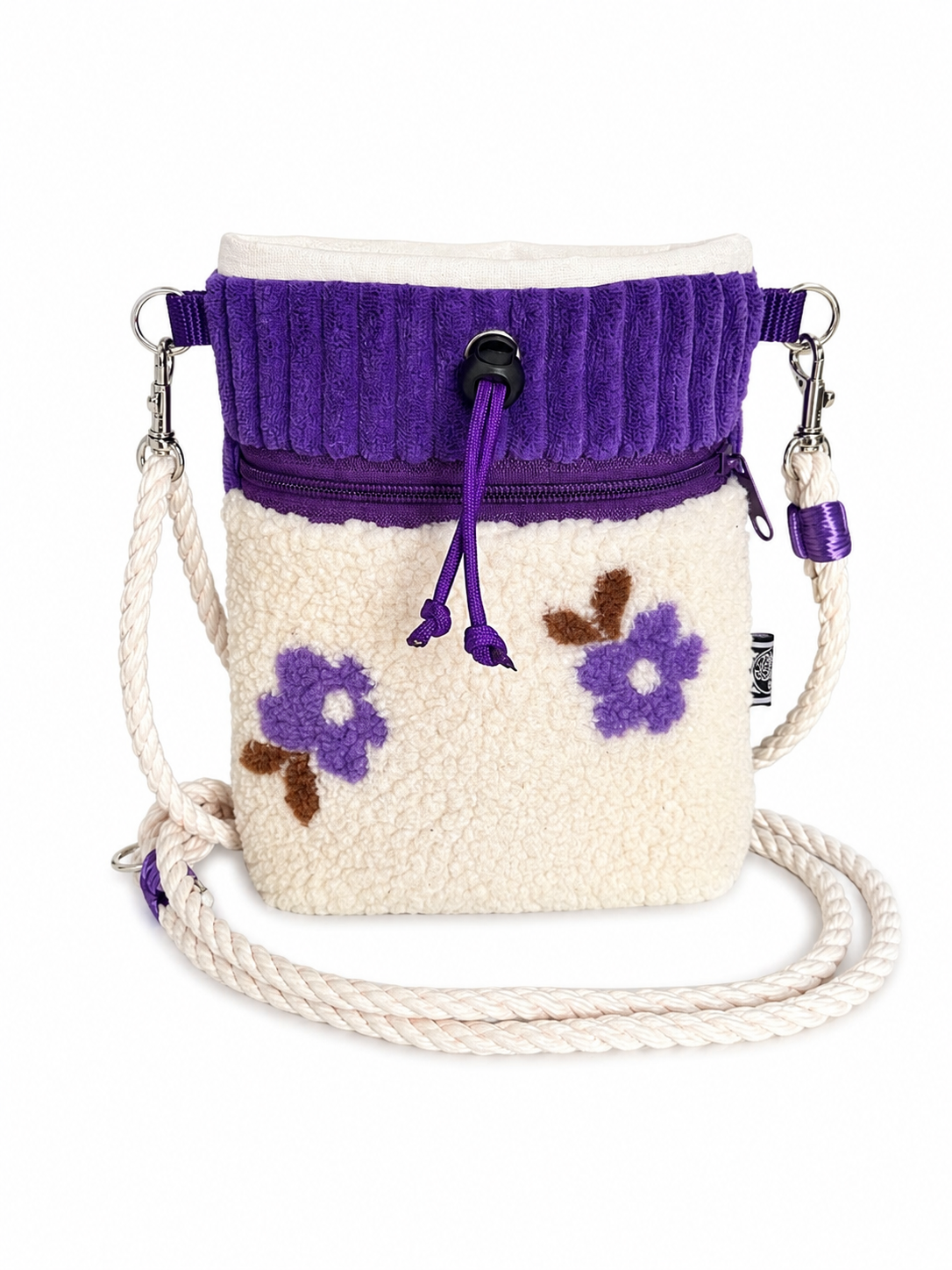 Sofortkauf | Futterbeutel zum Umhängen Teddy Blümchen beige