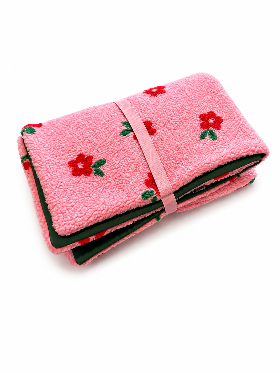 Sofortkauf | Lieblingsplatz to go Teddy Blümchen Rosa mit dunkelgrün