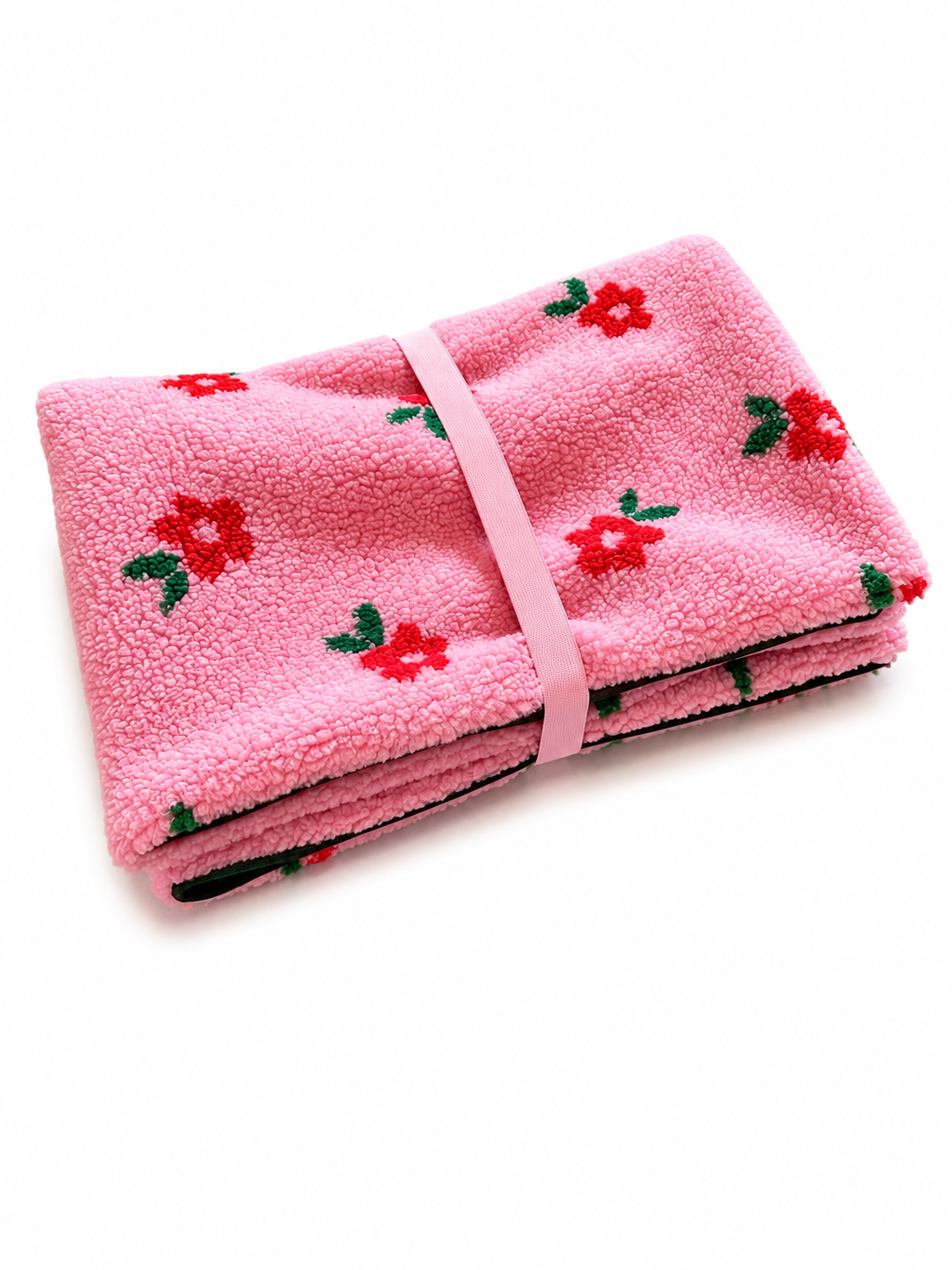 Sofortkauf | Lieblingsplatz to go Teddy Blümchen Rosa mit dunkelgrün