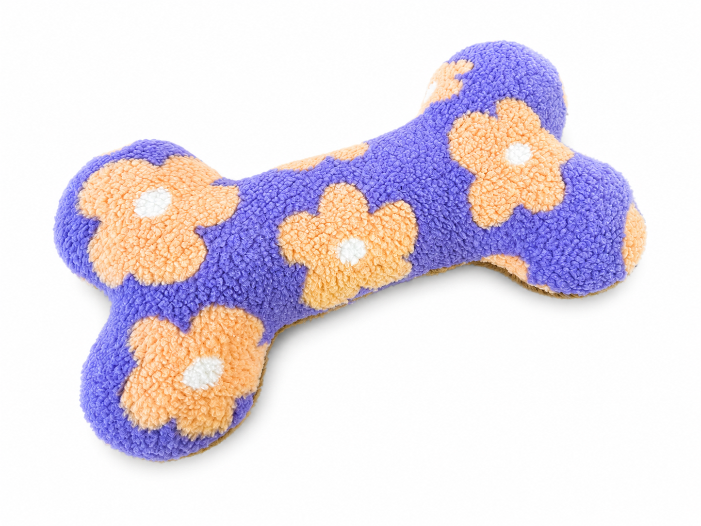 Kuschelkollektion Teddystoff Blumen orange