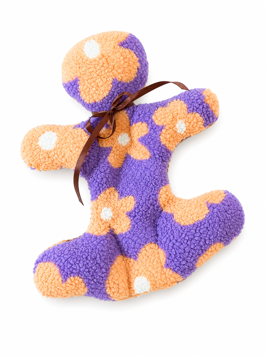 Kuschelkollektion Teddystoff Blumen orange