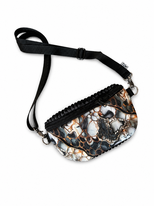 Sofortkauf | Bauchtasche Abstrakt Liquid Art schwarz (Oxford - Gewebe)