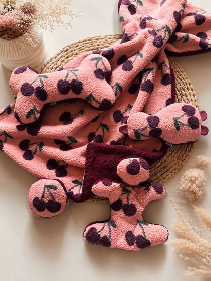 Kuschelkollektion Teddy Kirschen rosa