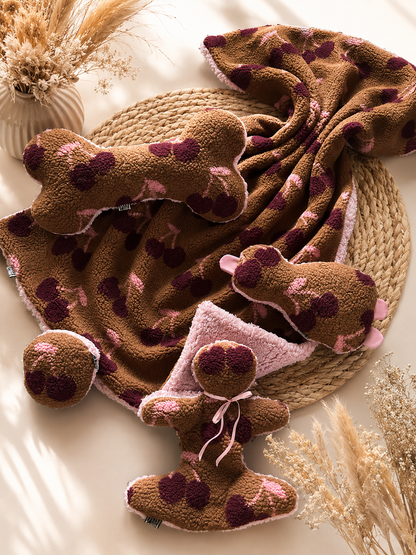 Kuschelkollektion Teddy Kirschen braun