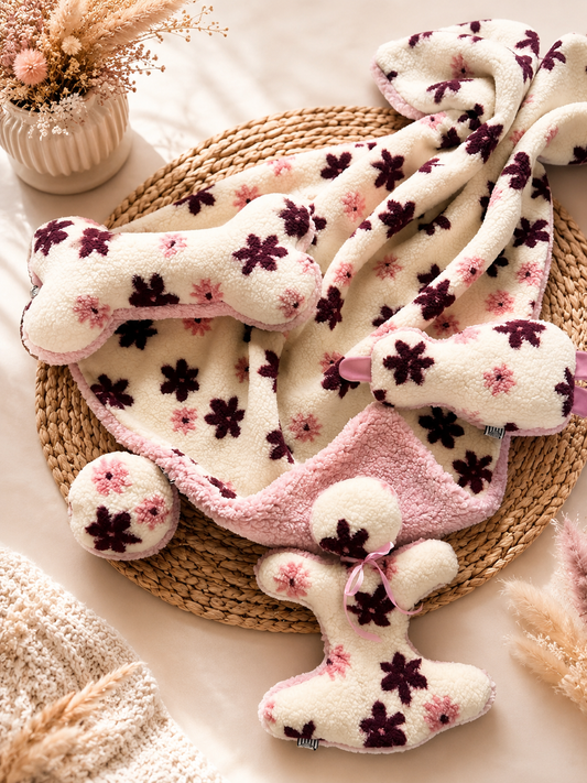 Kuschelkollektion Teddy kleine Blüten beige