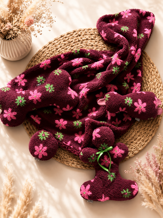 Kuschelkollektion Teddy kleine Blüten beere