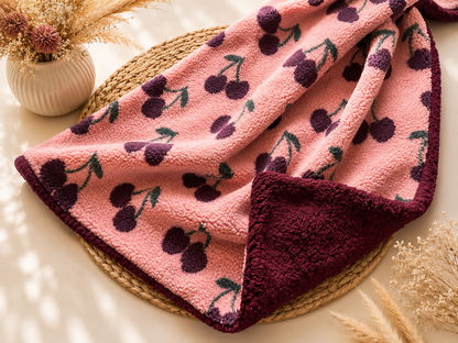 Kuschelkollektion Teddy Kirschen rosa