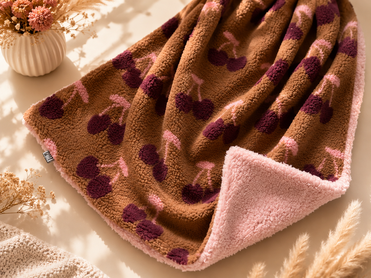 Kuschelkollektion Teddy Kirschen braun