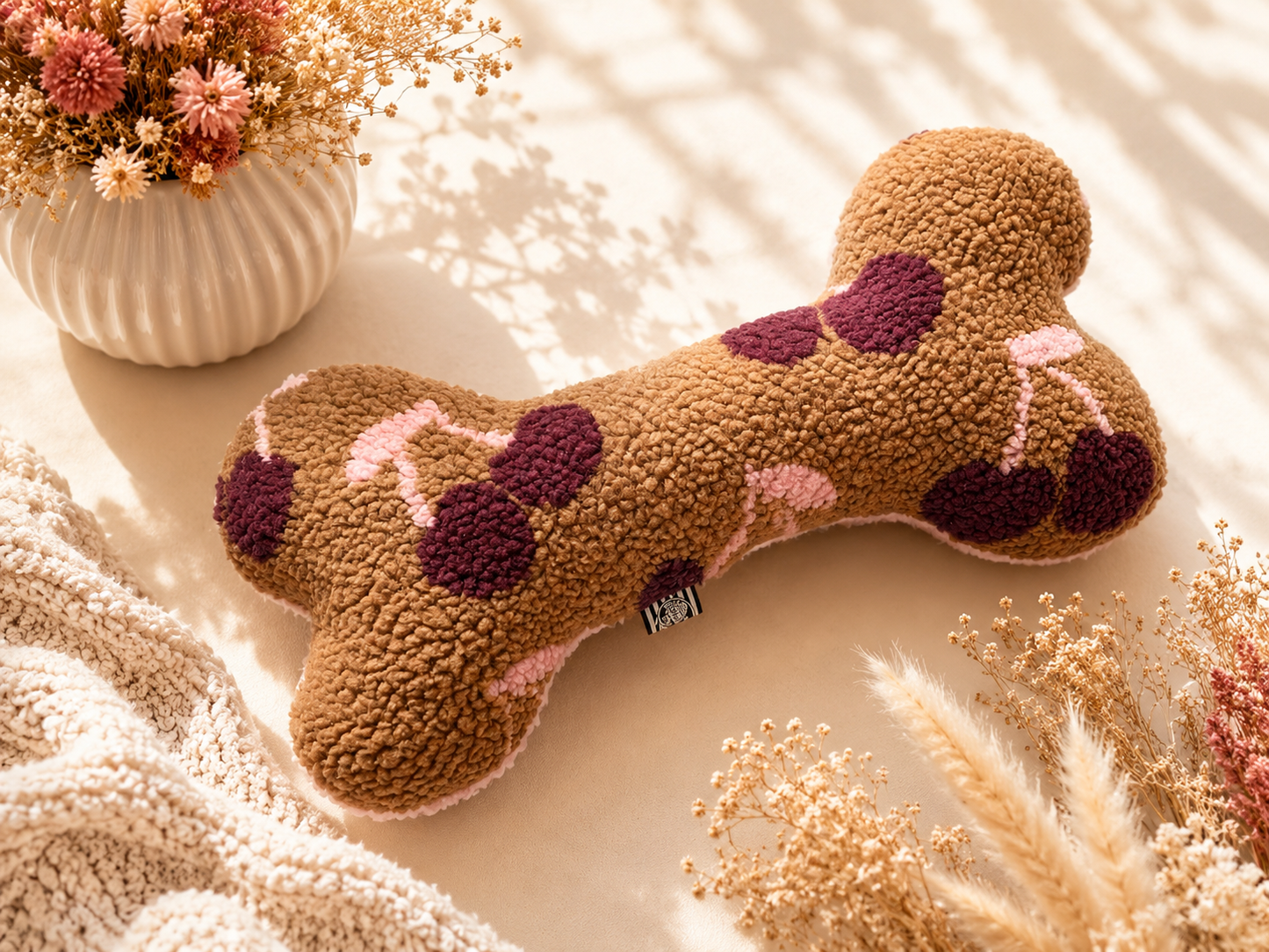 Kuschelkollektion Teddy Kirschen braun