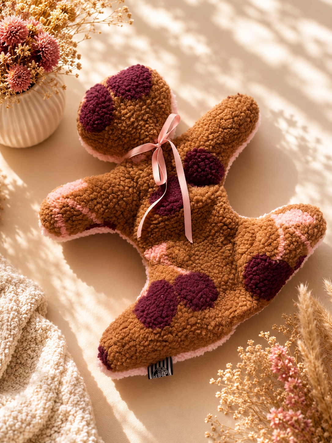 Kuschelkollektion Teddy Kirschen braun