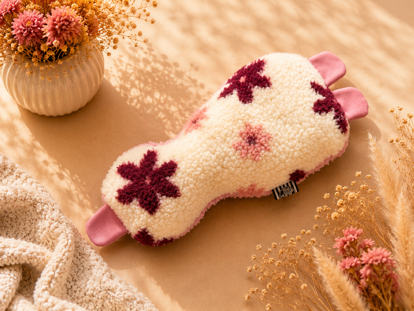 Kuschelkollektion Teddy kleine Blüten beige