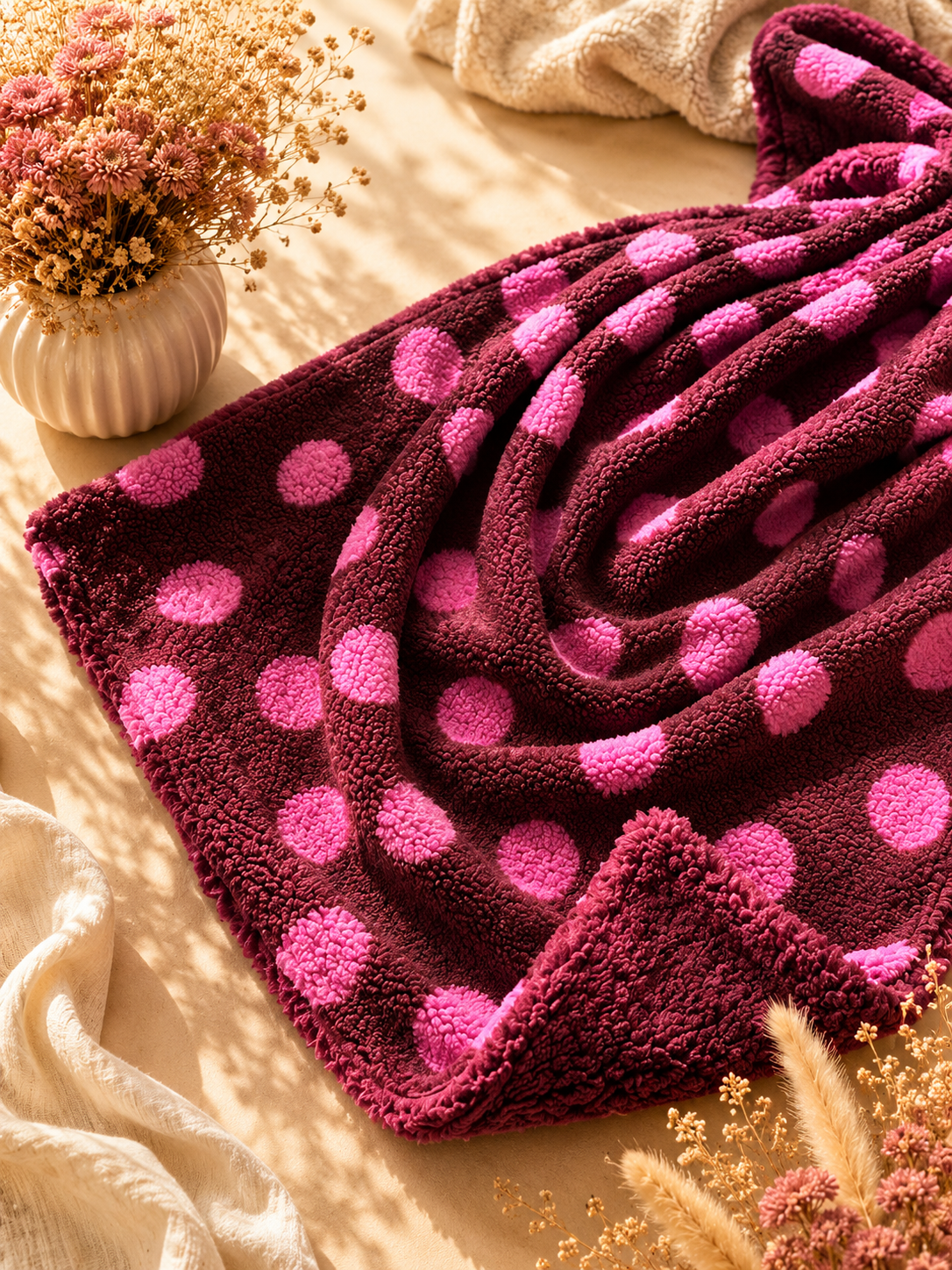 Kuschelkollektion Teddy Punkte pink