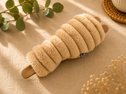Kuschelkollektion aus Wellnessfleece taupe mit beige