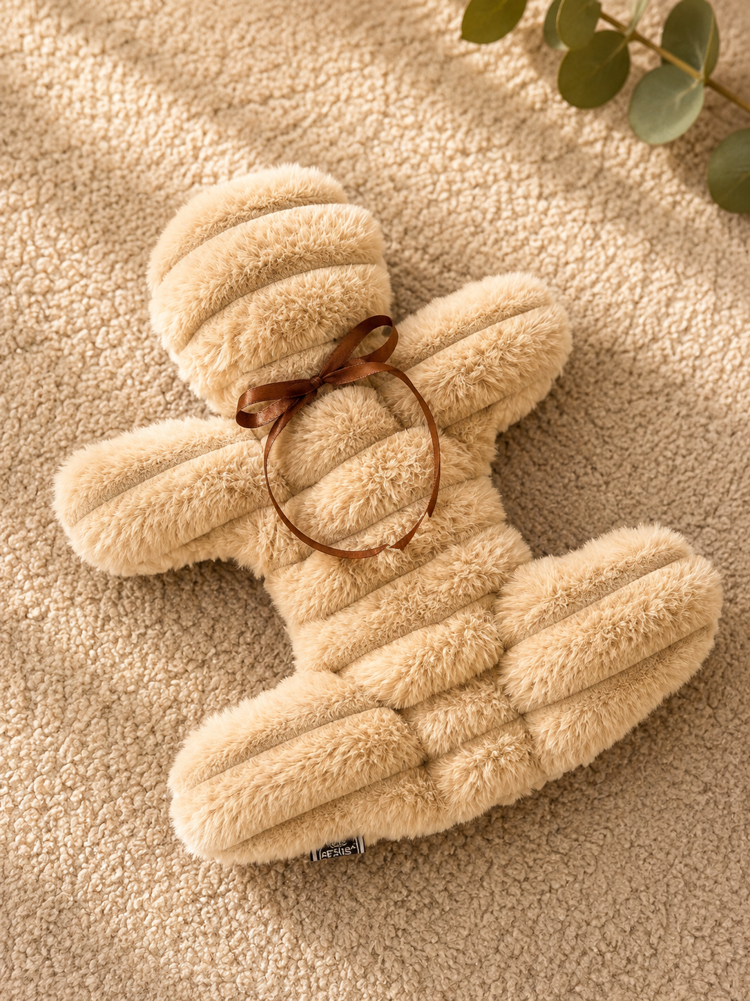 Kuschelkollektion aus Wellnessfleece taupe mit beige