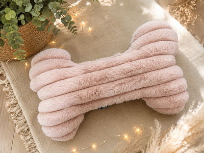 Kuschelkollektion aus Wellnessfleece rosa mit grau