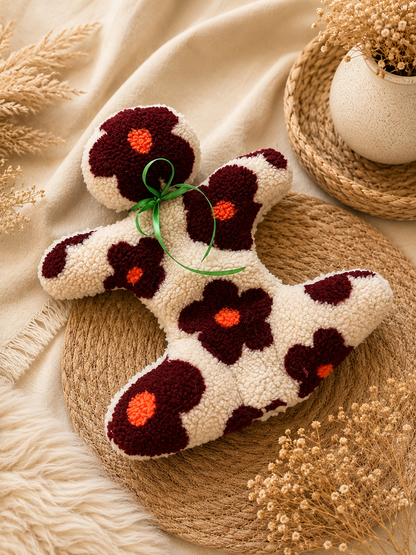 Kuschelkollektion Teddystoff Blumen Beere